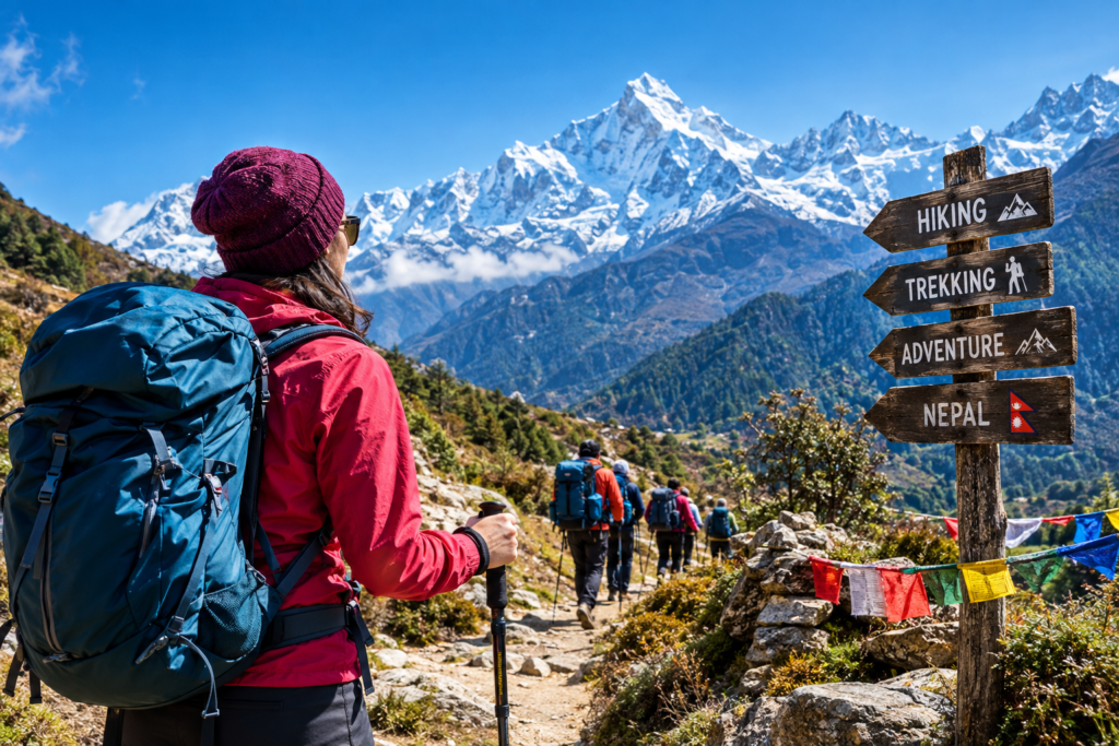 Nepal Trekking Packages with a local trekking company in Nepal, featuring trekkers exploring the Himalayan mountains